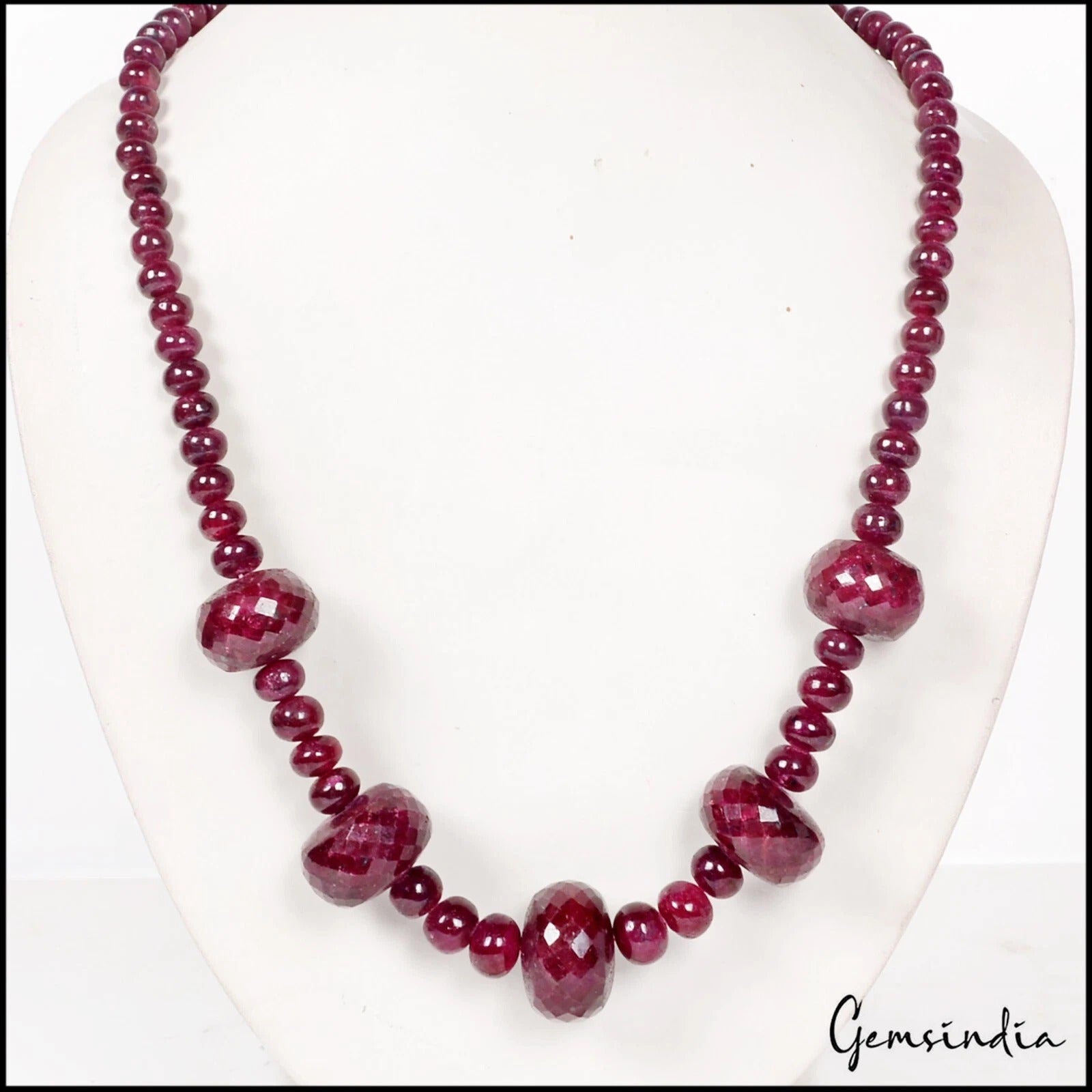Ruby Necklace, Dark Red — 7mm to 25mm, 835 Ct, Madagascar