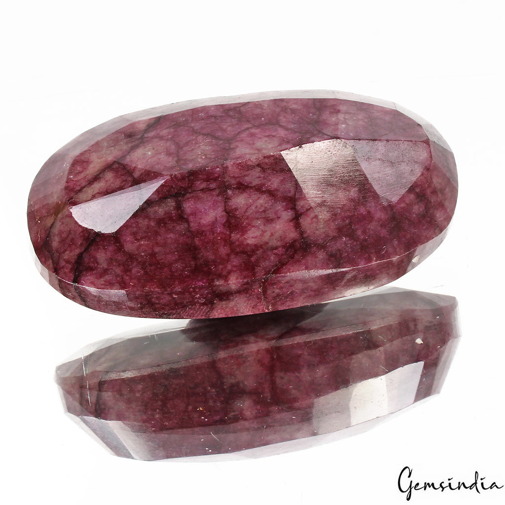 Beryl Loose Gemstone, Oval Cut, Color Enhanced — 53x28x18mm, 220 Ct