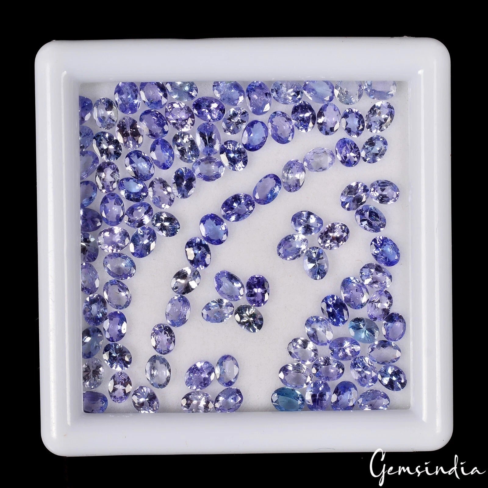 100 Pcs Natural Blue Tanzanite 4x3mm Oval Cut Loose Tanzania Gemstones~16 Ct Lot