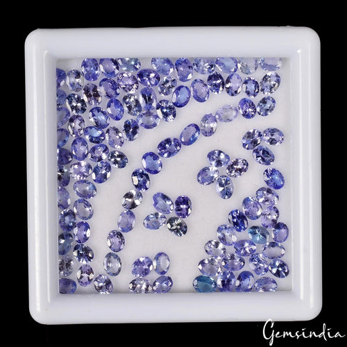 100 Pcs Natural Blue Tanzanite 4x3mm Oval Cut Loose Tanzania Gemstones~16 Ct Lot