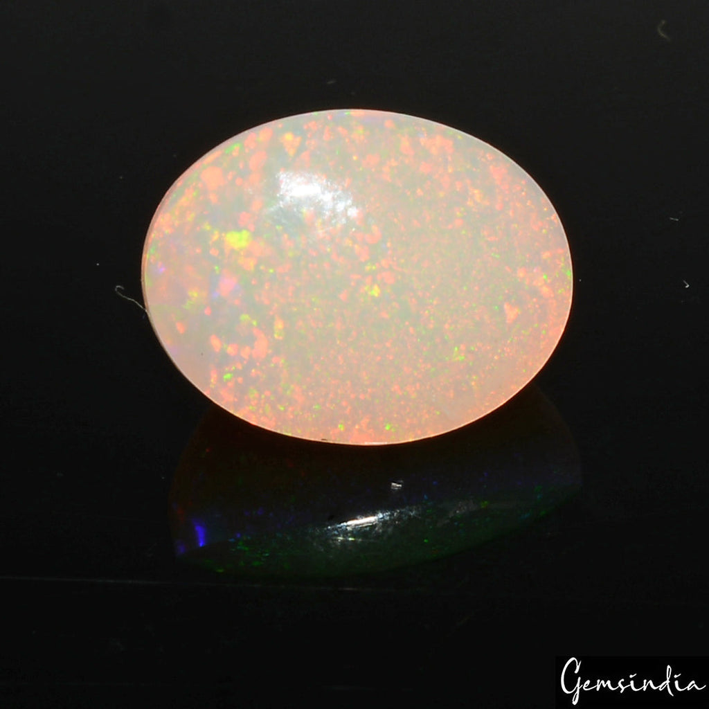 1.70 Ct Ethiopian Opal 9x7mm Top Quality Flash Oval Cabochon Certified Gemstone