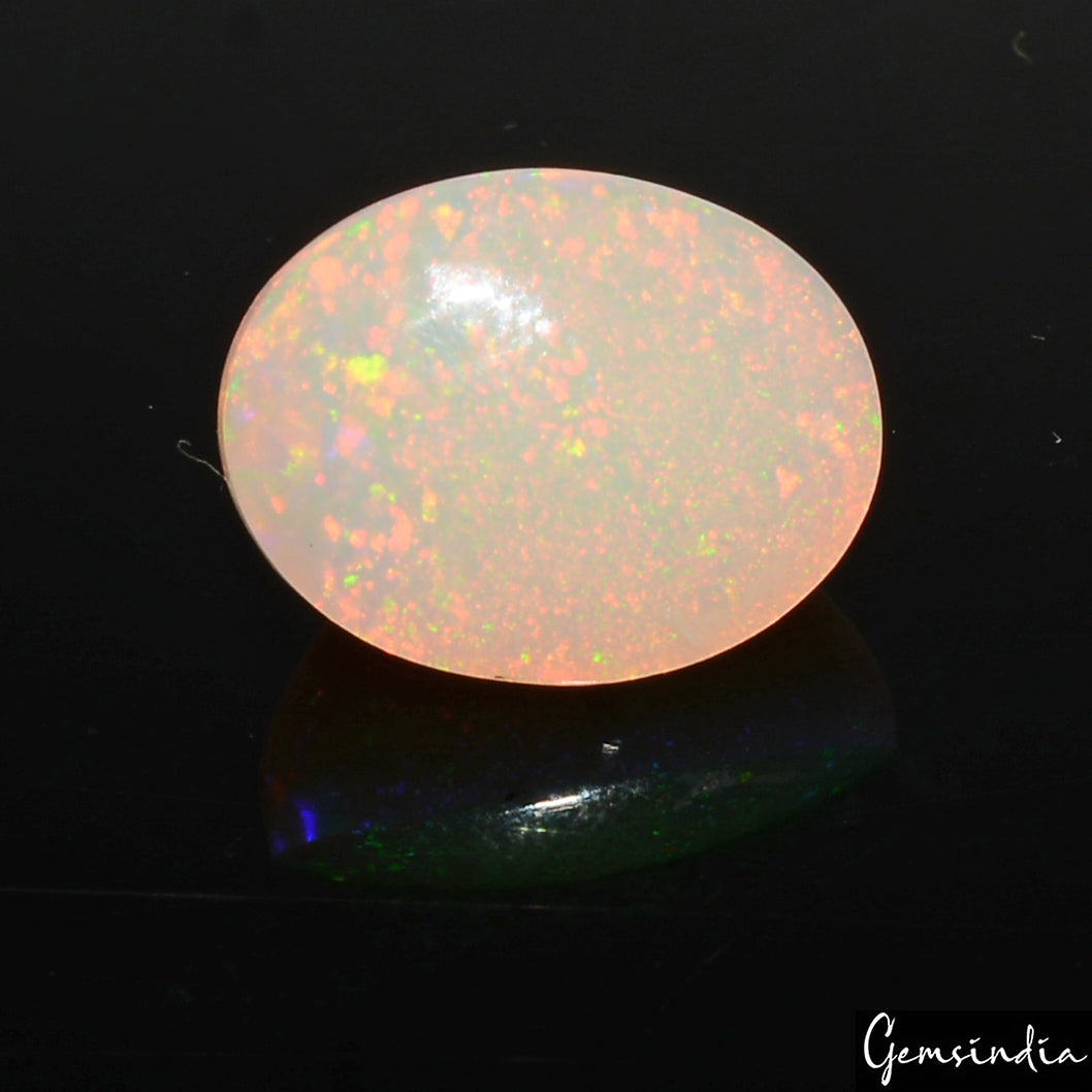 1.70 Ct Ethiopian Opal 9x7mm Top Quality Flash Oval Cabochon Certified Gemstone