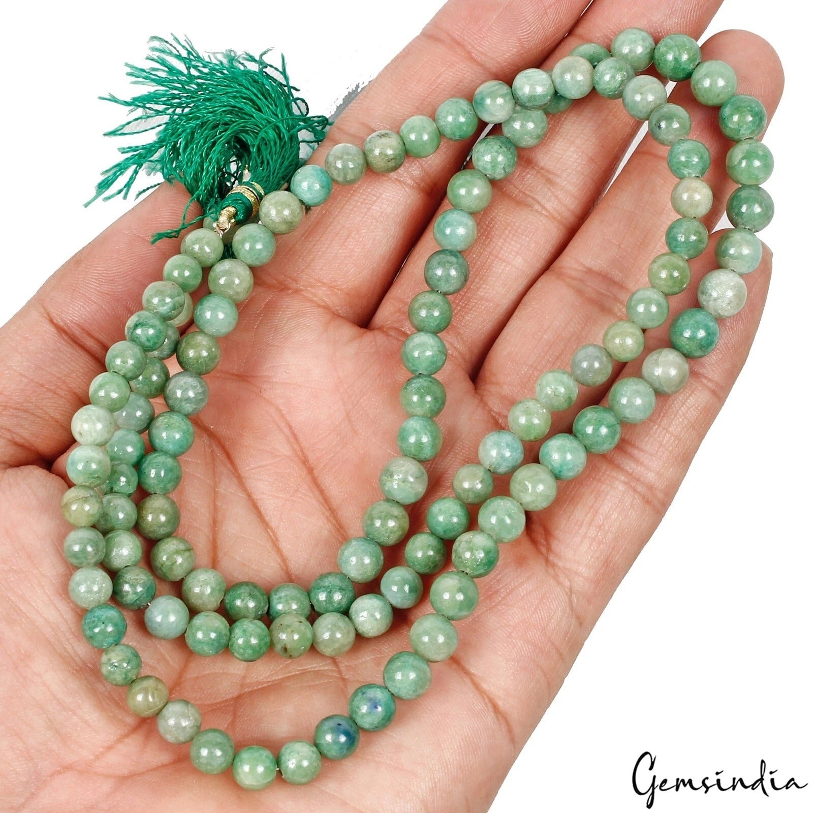 220.00 Ct/118 Pc Natural Green Emerald Round Cab Center Drilled Loose Beaded 28"