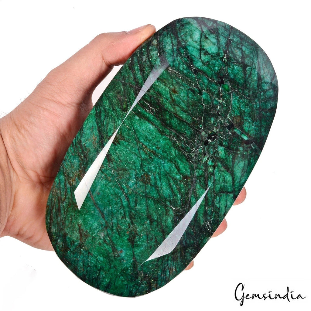 2.1 Kg Natural HUGE Green Brazilian Emerald Certified Treated Oval Cut Gemstone