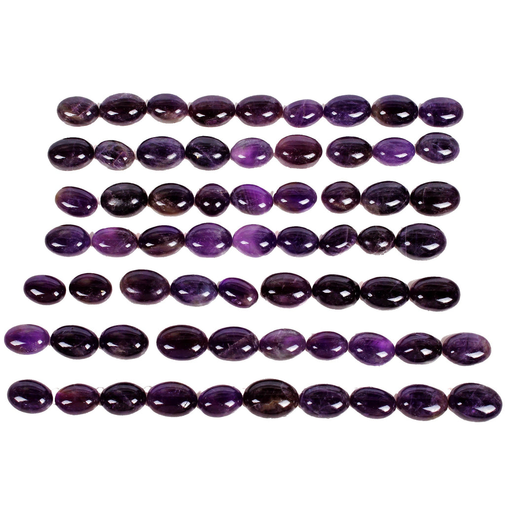 65 Pcs Natural Riich Purple Amethyst Oval Cabochon Loose 15-24mm Gemtones~650 Ct