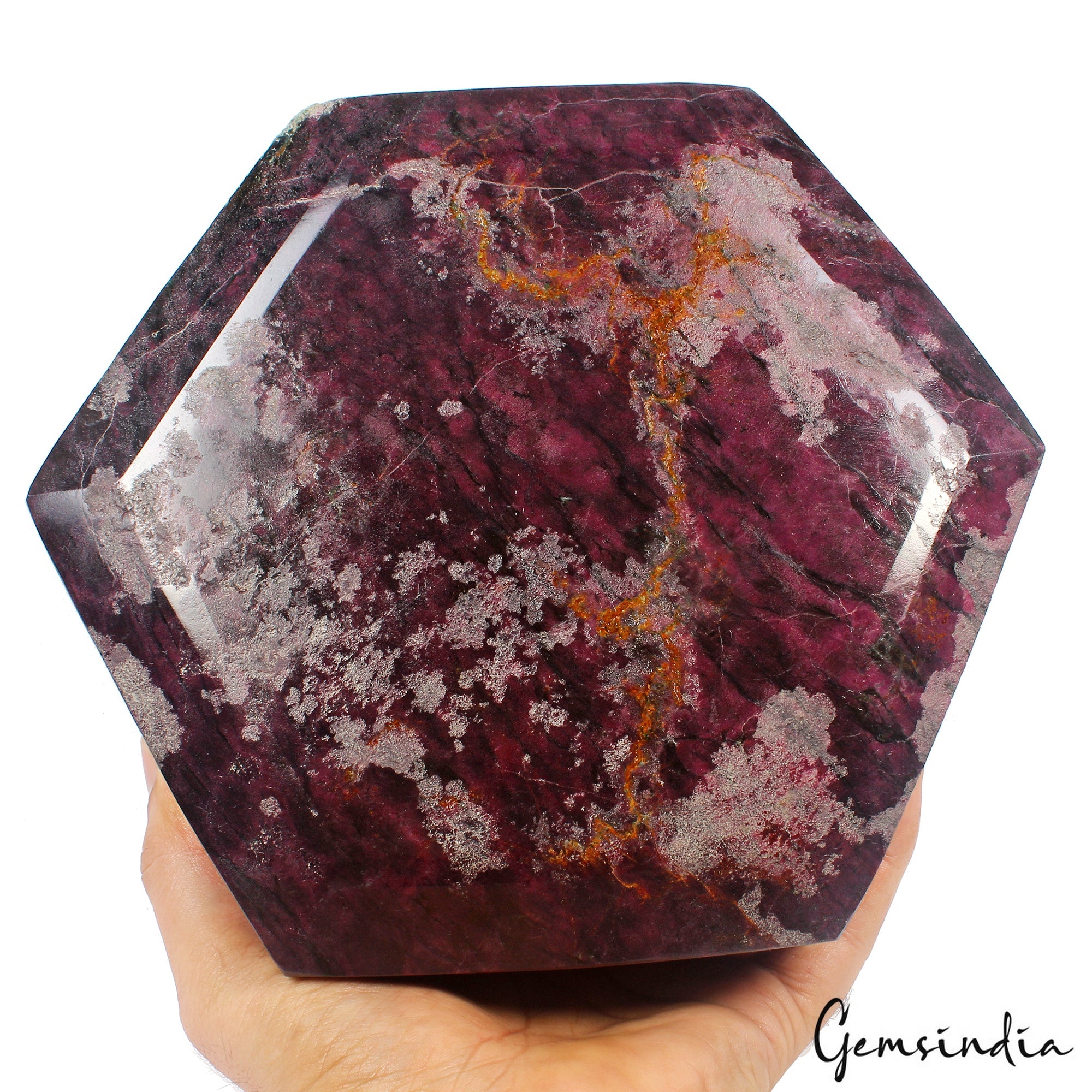 9.8 Kilo Natural Untreated Dark Red Ruby Hexagon Cut Loose Museum Size Gemstone