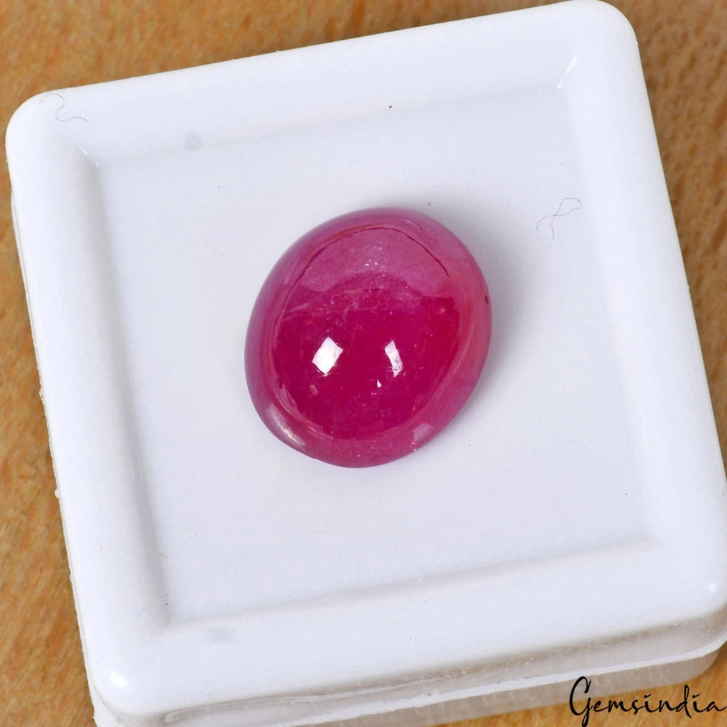 Ruby Cabochon, Heated, Red — 12x10x6mm, 8.30 Ct, Mozambique