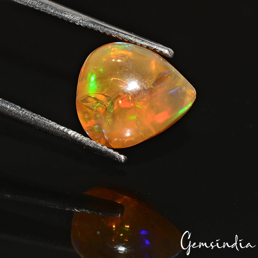 2.70 Cts Natural Flashy Ethiopian Opal 10x8mm Huge Pear Untreated Loose Gemstone