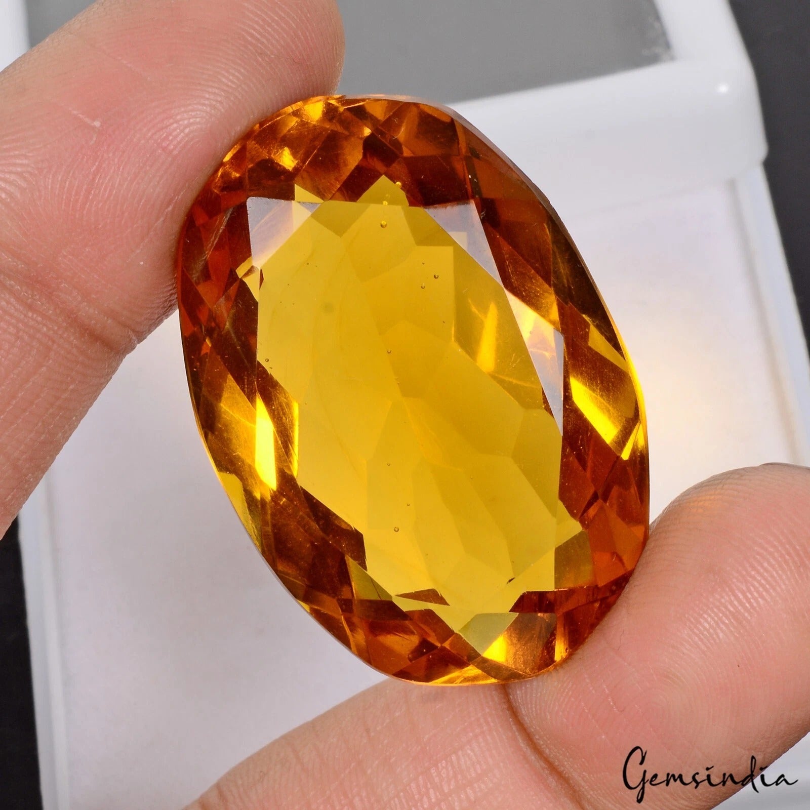 Tourmaline Loose Gemstone, Orange — 38x25x15mm, 87.25 Ct, India