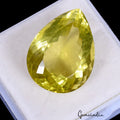 Certified 41.50 Cts Natural Untreated Yellow Green Citrine Pear Cut Flawless Gem