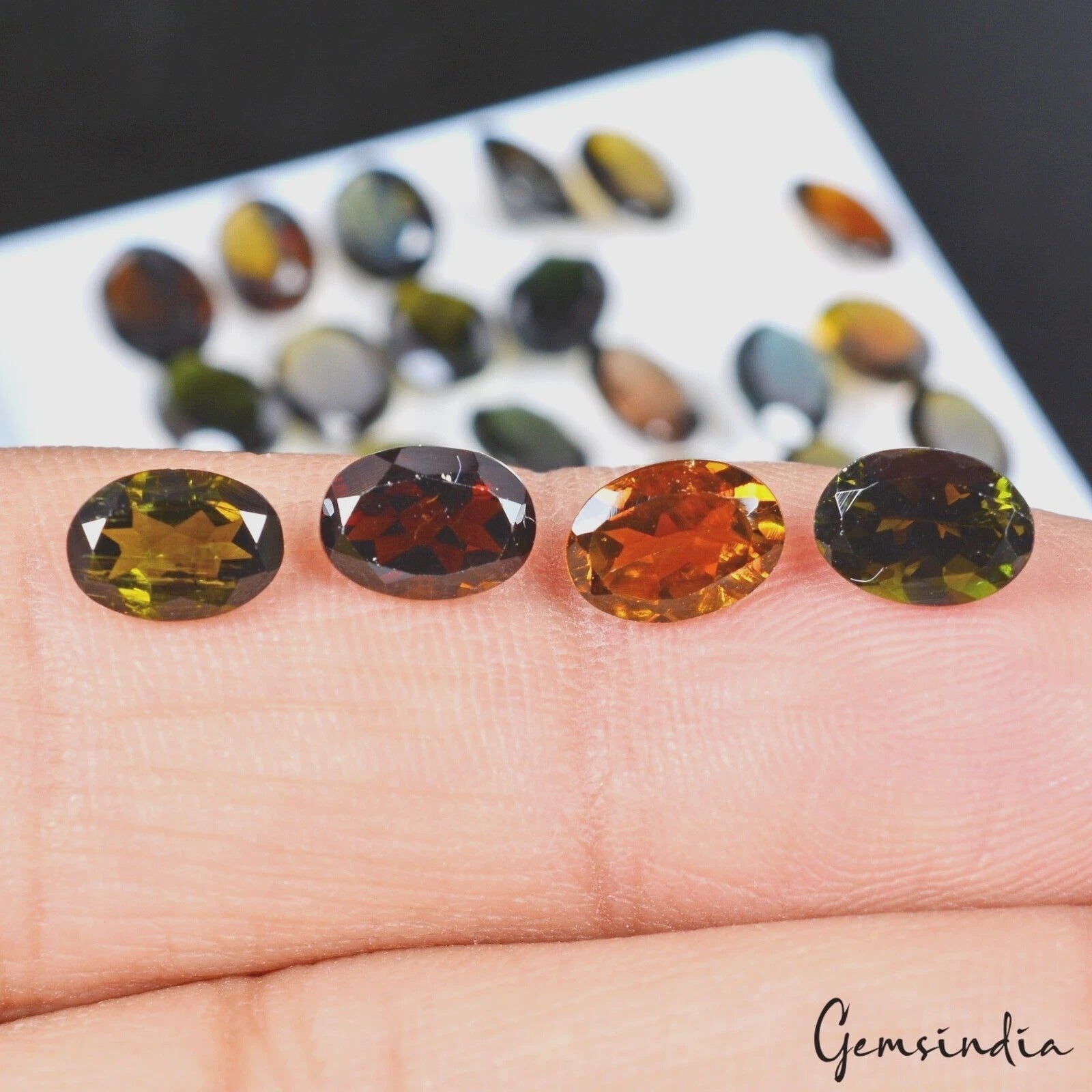 17.50Ct/25 Pc Natural Untreated Multi Color Tourmaline 7x5mm Oval Calibrated Gem