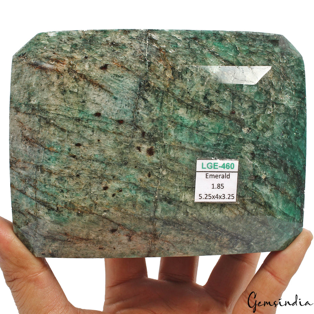 1.85Kilo Natural Green Brazilian Emerald Octagon Cut Earth mined Museum Size Gem