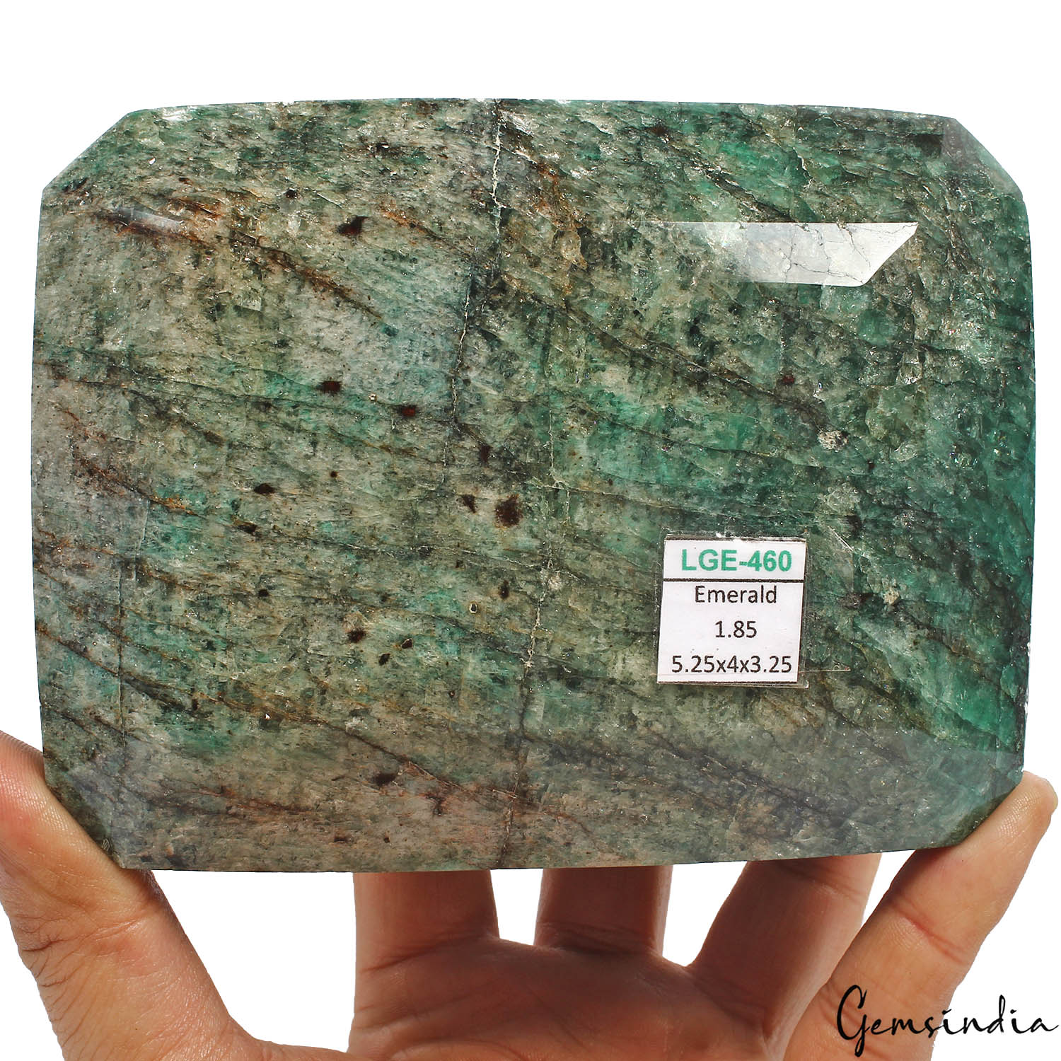 1.85Kilo Natural Green Brazilian Emerald Octagon Cut Earth mined Museum Size Gem