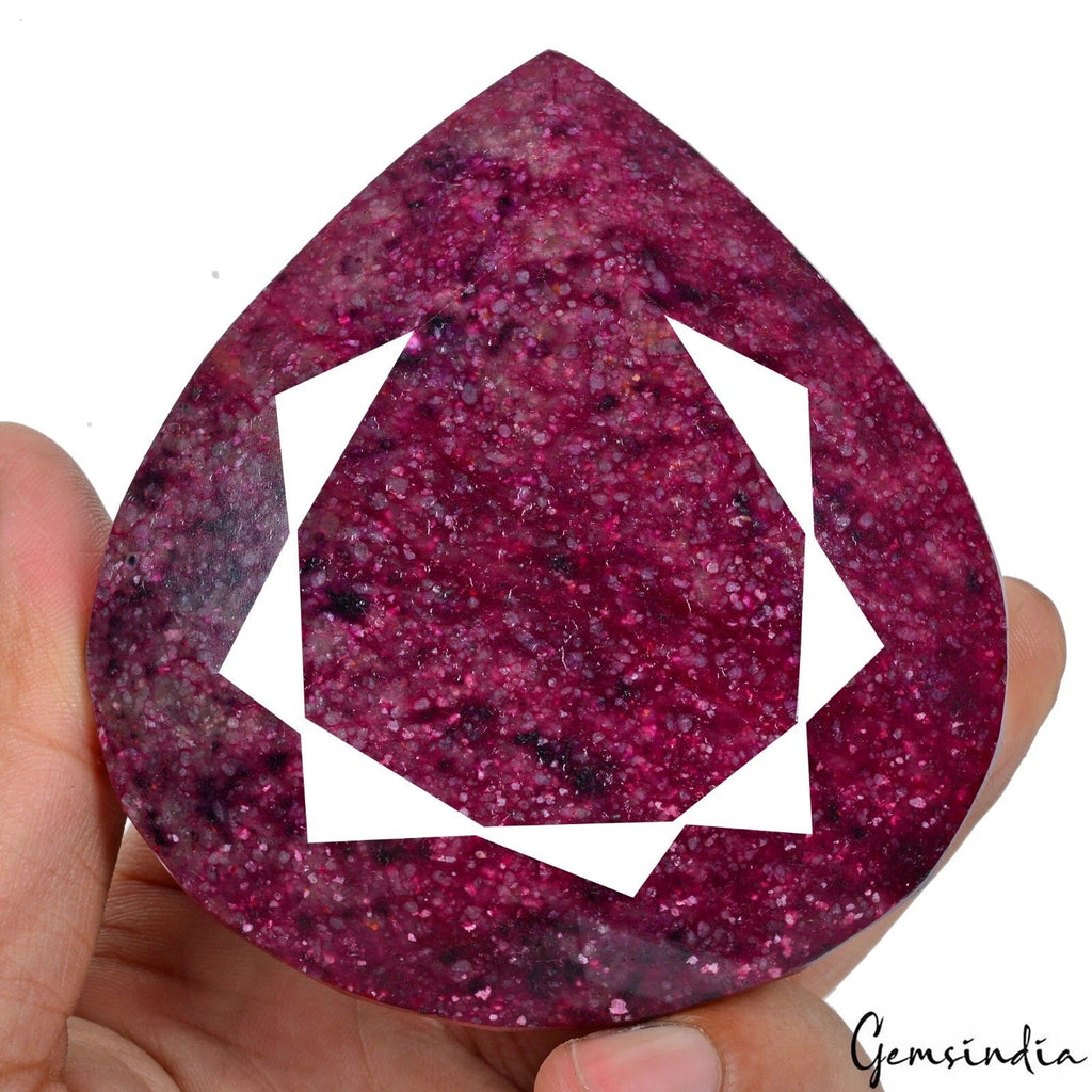 2250 Cts AAA Red Ruby Corundum Pear Cut Huge Natural Gemstone From Madagascar
