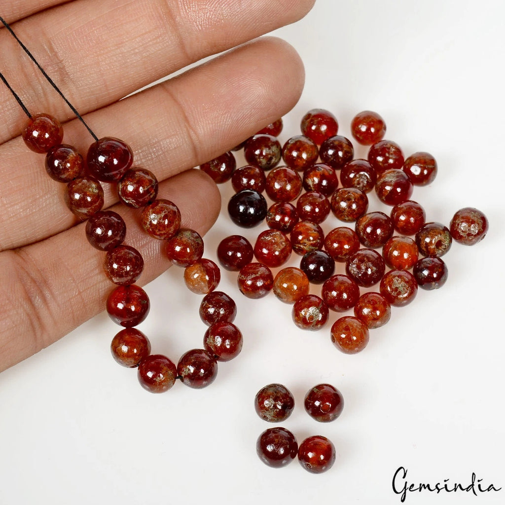Garnet Lot, Loose Gemstone, Untreated, Brown — 61 Pieces, 6mm to 8mm, 175 Ct, Mozambique