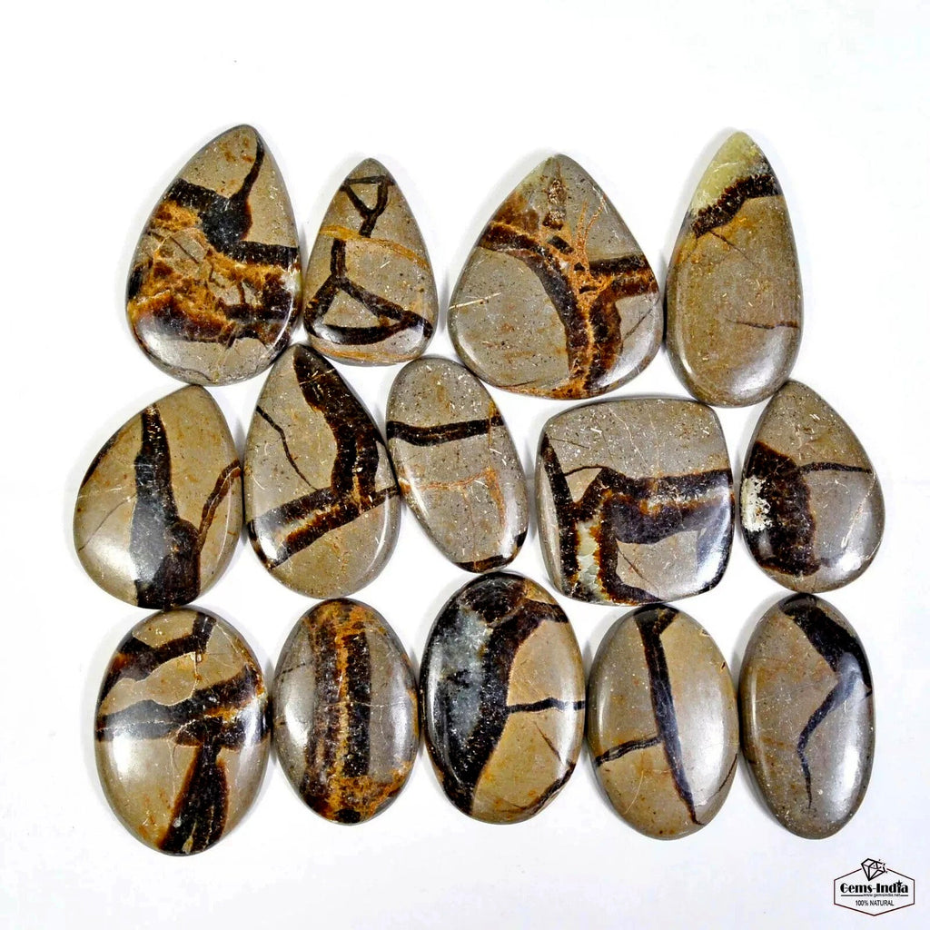 850 Ct Natural Untreated Septarian Designer Mix Cabochon Loose Gemstone Lot 14Pc