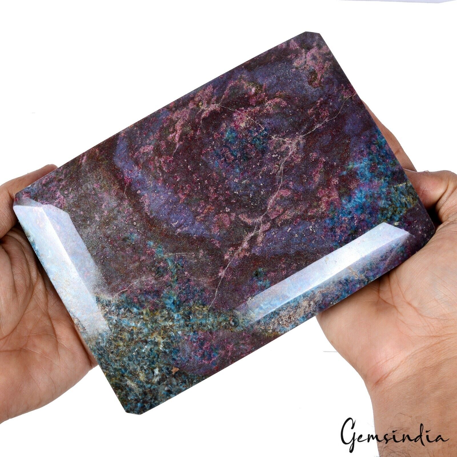 2.8 Kg Natural Ruby Kyanite Octagon Cut Faceted Untreated Museum Grade Gemstone