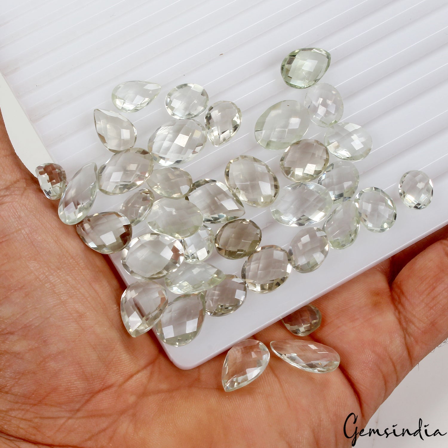 37 Pcs Natural Green Amethyst Mix Checker cut Lot Stunning Gemstones~136.30 Ct