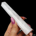 136 Gm/5.3" Natural White quartz obelisk crystal tower wand point Reiki healing