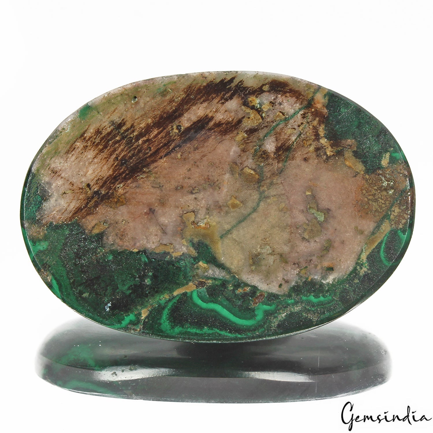 174.80 Cts Natural Untreated Dark Green Malachite Oval Cab Loose Gem For Pendant