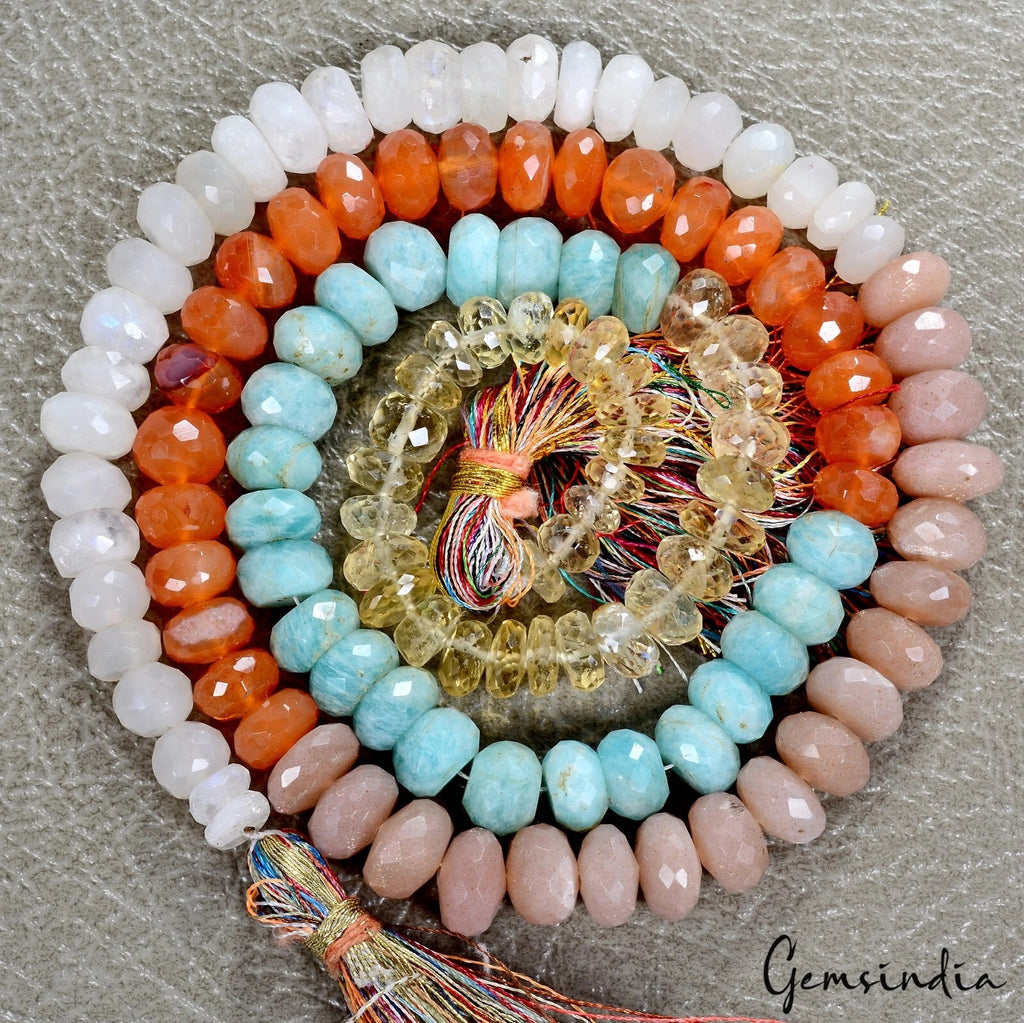 Citrine Beaded Strand, Multi Color — 25", 360 Ct, India