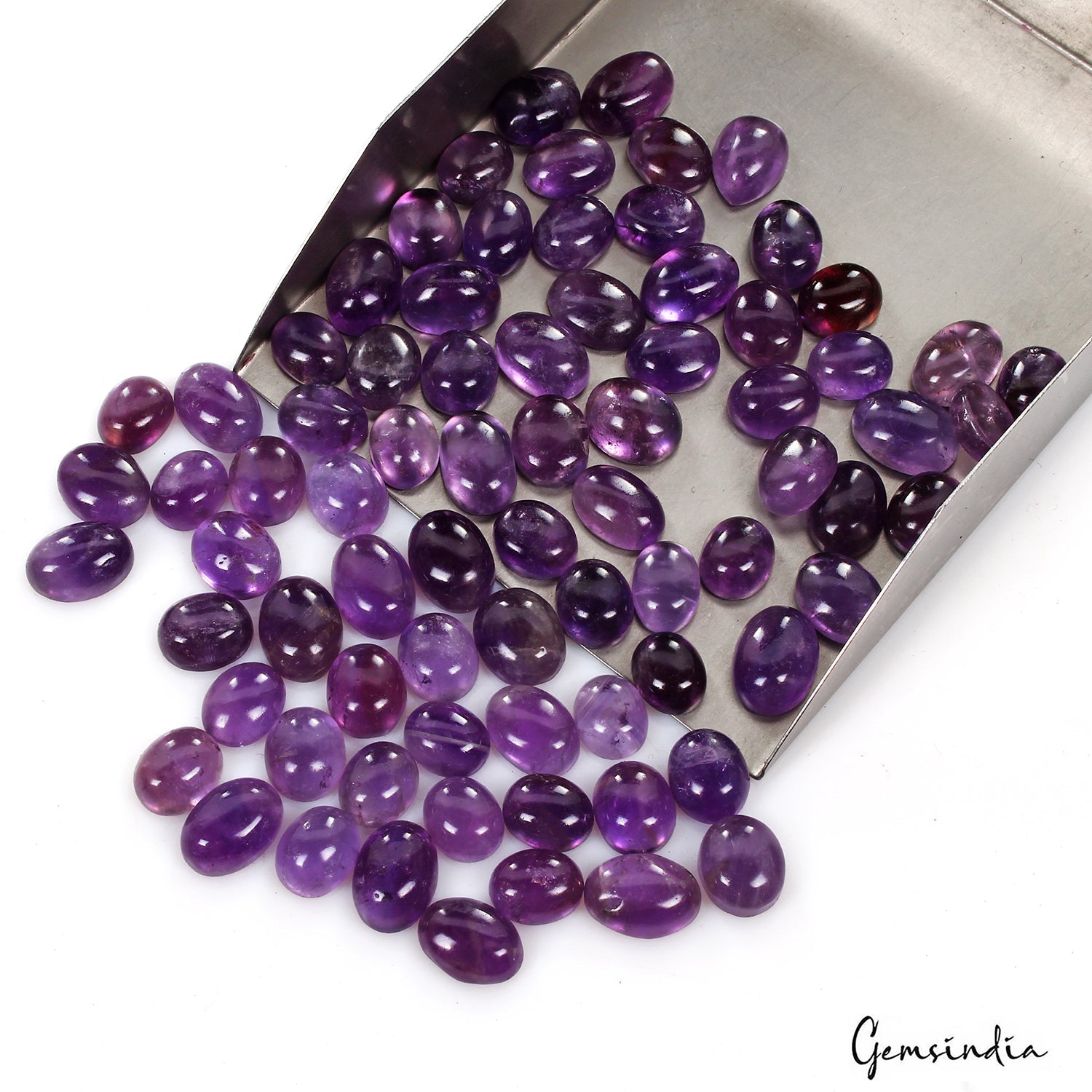 400 Ct Natural Untreated Blue Amethyst Oval Cab Loose Wholesale Gem Lot 77 Pc