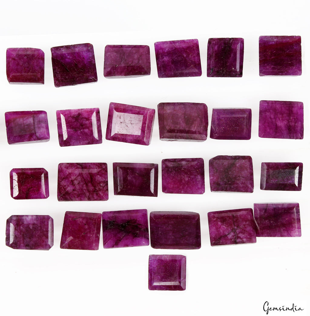 25 Pcs Natural Pink Beryl Bixbite Baguette Cut Loose 11mm-15mm Gemstones 240 Cts