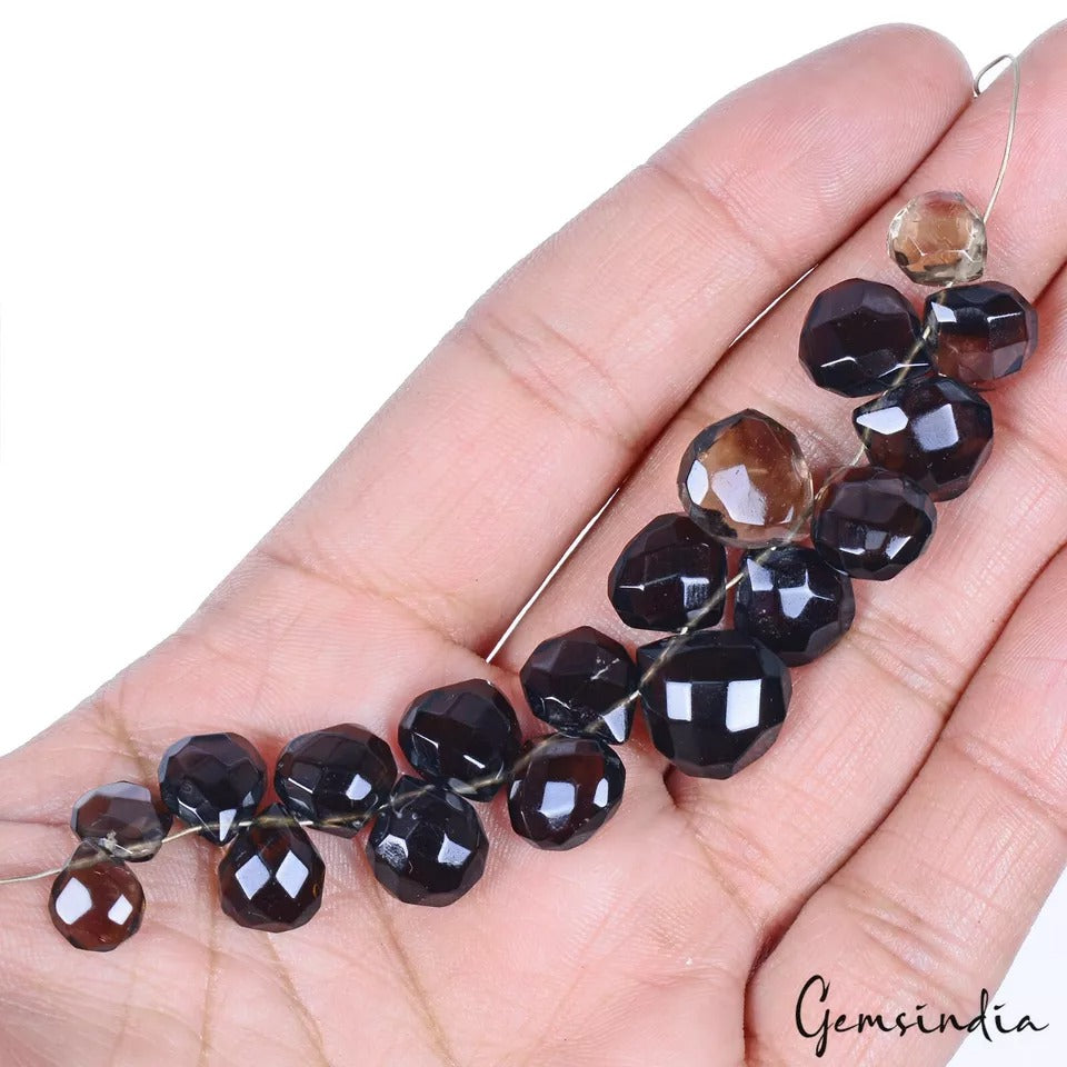Smoky Quartz Beaded Strand, Untreated — 9mm to 14mm, 88.50 Ct, Madagascar