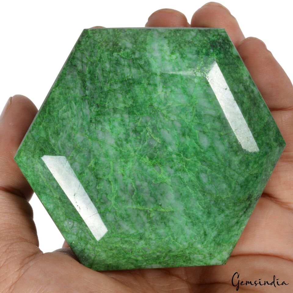 2450 Ct Natural Green Emerald Hexagon Cut Earth mined Huge Gemstone from Brazil