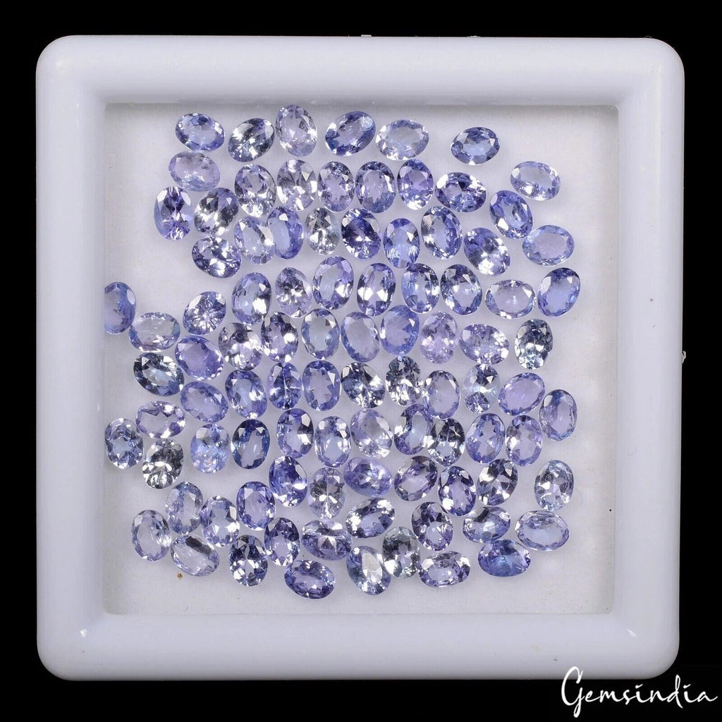 Loose 4mm x 3mm Oval Cut Natural Tanzanite Stone Violet Colour 15.50ct AAA Grade