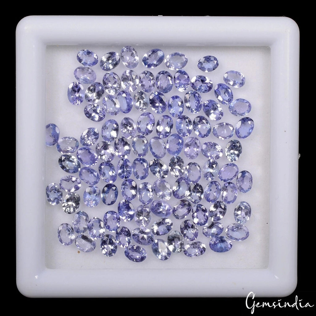 Tanzanite Lot, Loose Gemstone, Oval Cut, Untreated — 94 Pieces, 4x3mm, 15.50 Ct