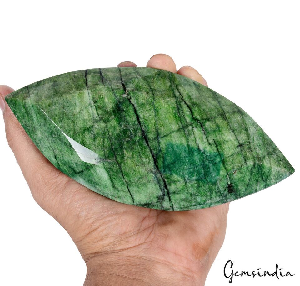 Emerald Loose Gemstone, Marquise Cut, Color Enhanced — 6.25x2.75x2.5 Inch, 4575 Ct (0.915 Kg)