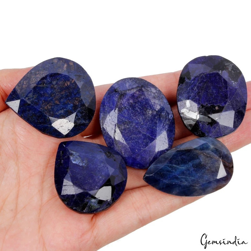 720 Ct Natural Blue Sapphire Mix Cut Loose Pendant Size Gemstones Lot~33-39mm