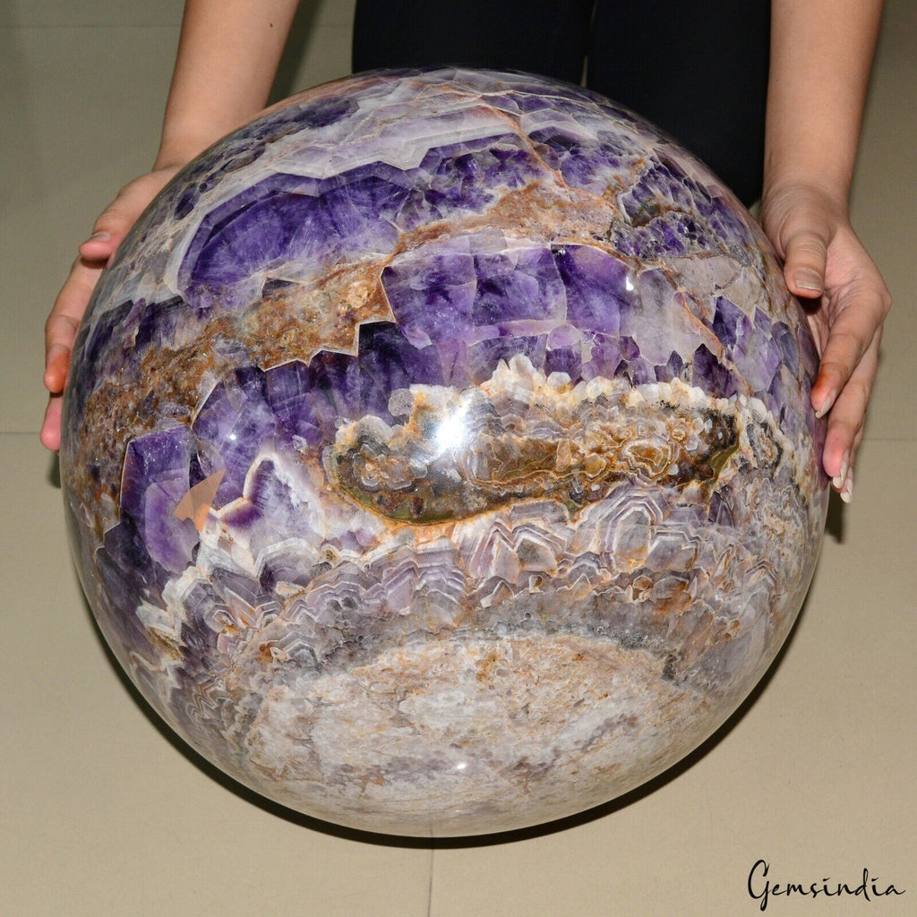 66 Kilo/ 145 lbs Unique Amethyst Sphere Ball Crystal Healing Gemstone 15" Large