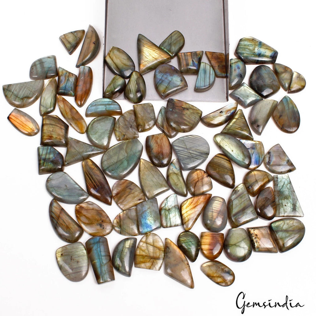 Labradorite Lot, Loose Gemstone, Untreated — 72 Pieces, 12mm to 36mm, 1370 Ct