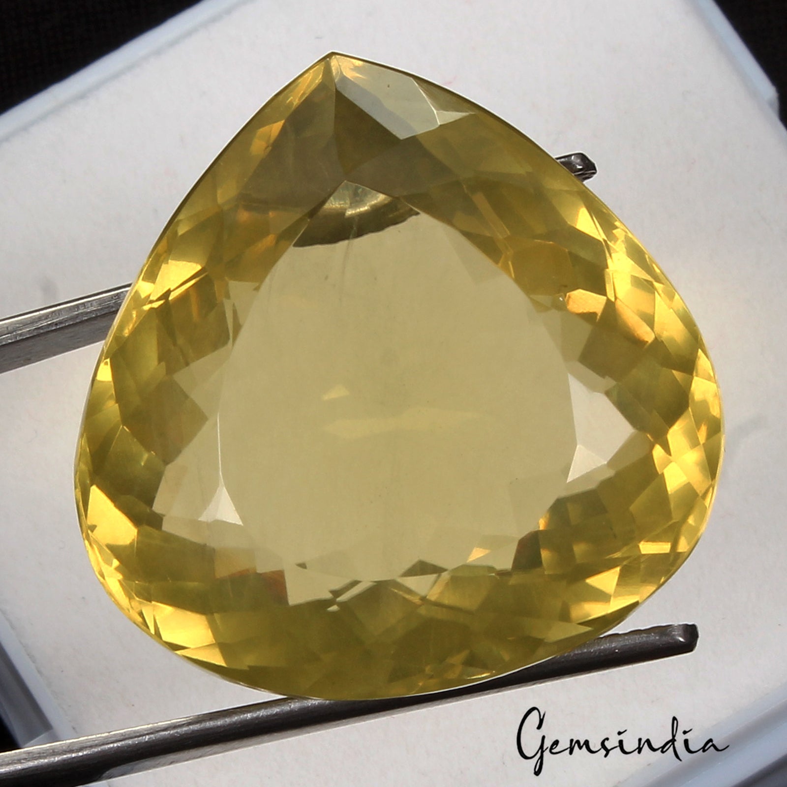 78.40 Ct VVS Natural Citrine AAA Yellow Brown Huge Pear Cut Gemstone 28*28*16mm