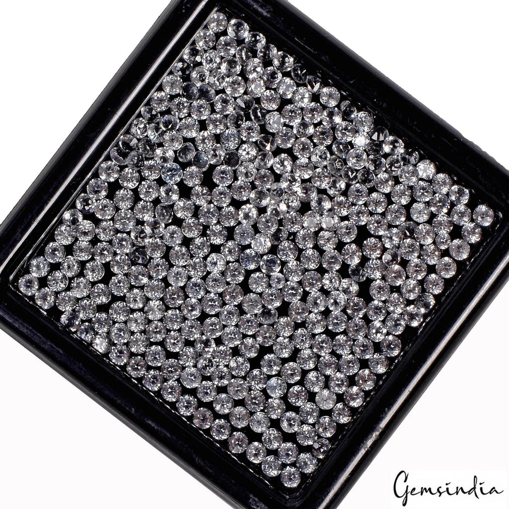Wholesale Lot 2mm Round Faceted Natural White Topaz Loose Calibrated Gemstone