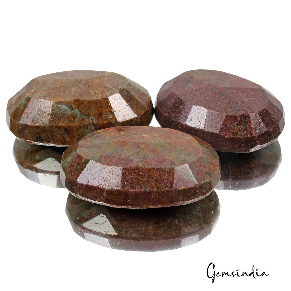 1000 Ct Natural Multicolor Ruby Fuchsite Oval Faceted Earth Mined Loose Gems Lot