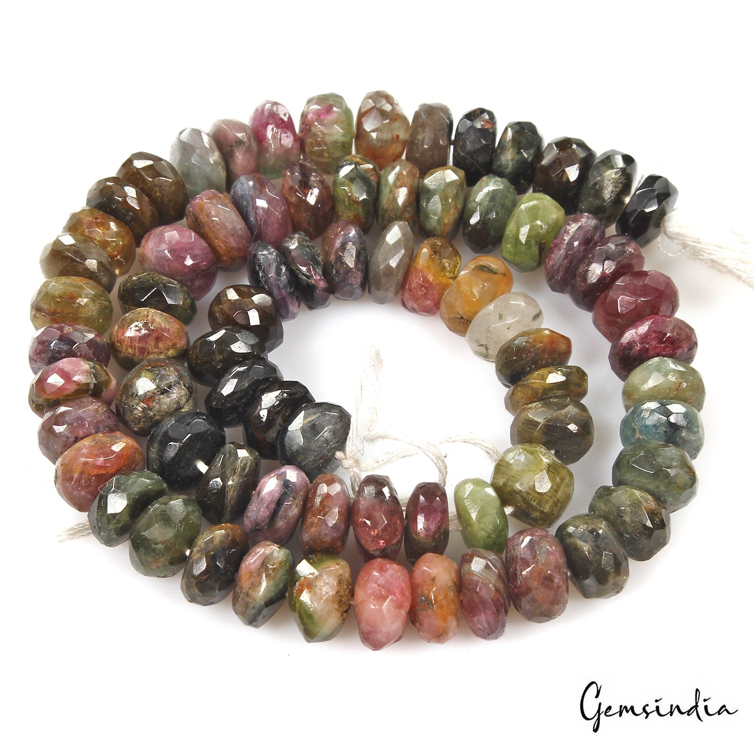 182.70 Cts Natural Multi Shade Tourmaline Gem 7mm-8mm Round Beads Strand~13"
