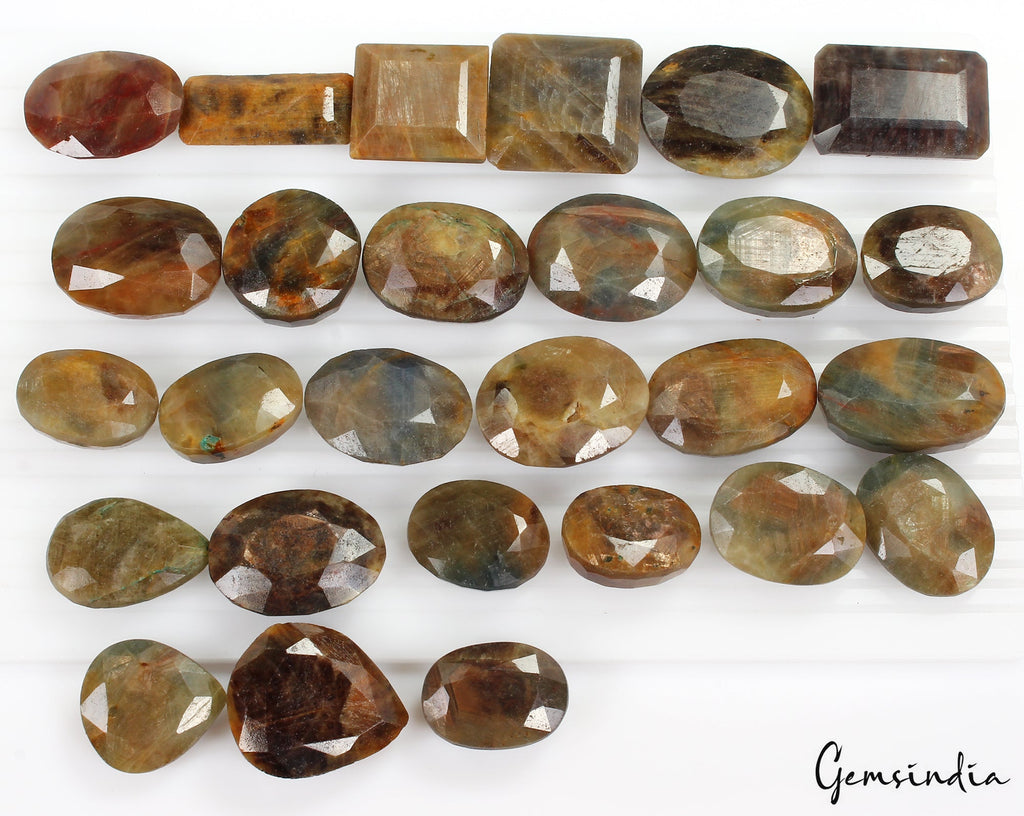 2400Ct Natural Sapphire 24-33mm Mix Faceted Untreated Huge Loose Gemstone 27 Pcs