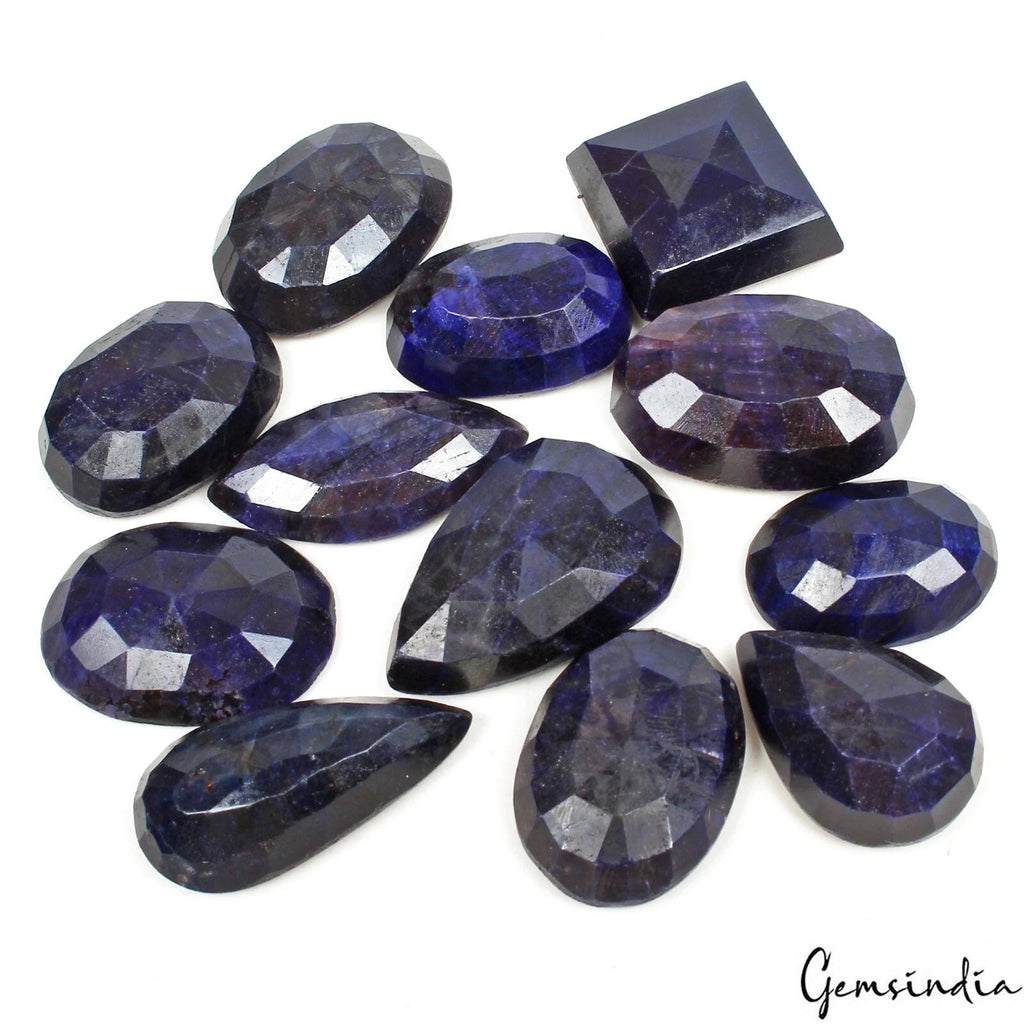 12 Pcs Natural Blue Sapphire Mix Cut Loose Madagascar 27-34mm Gemstones~ 720 Cts