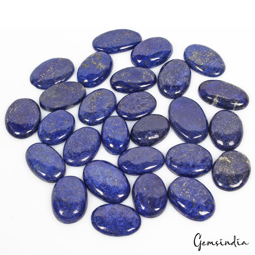 1000 Cts/27 Pcs Natural Blue Lapis Lazuli Gold Flecks Oval Loose Wholesale Gems