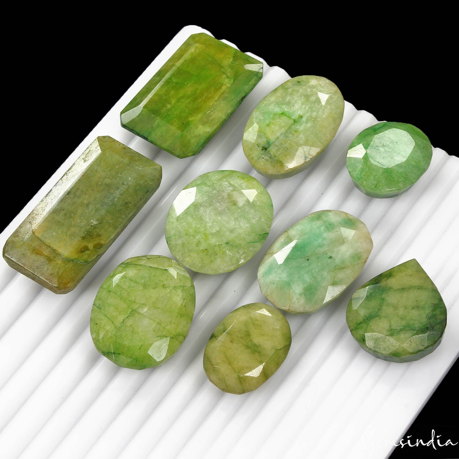 770 Cts/9 Pcs Natural Brazilian Green Emerald Mixed Cut Loose Wholesale Gems Lot