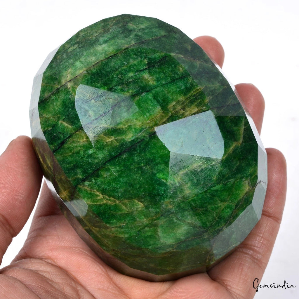 Brazilian Emerald Loose Gemstone, Color Enhanced, Green — 92 x 71 x 49mm, 2760 Ct, Brazil