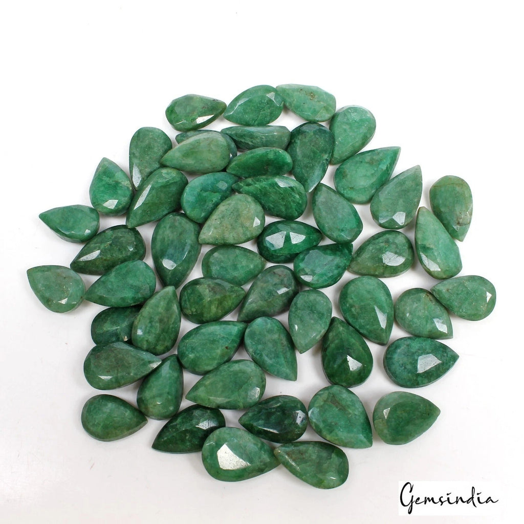 500 Cts/51 Pcs Natural Brazilian Green Emerald Pear Cut Loose Gems For Jewelry