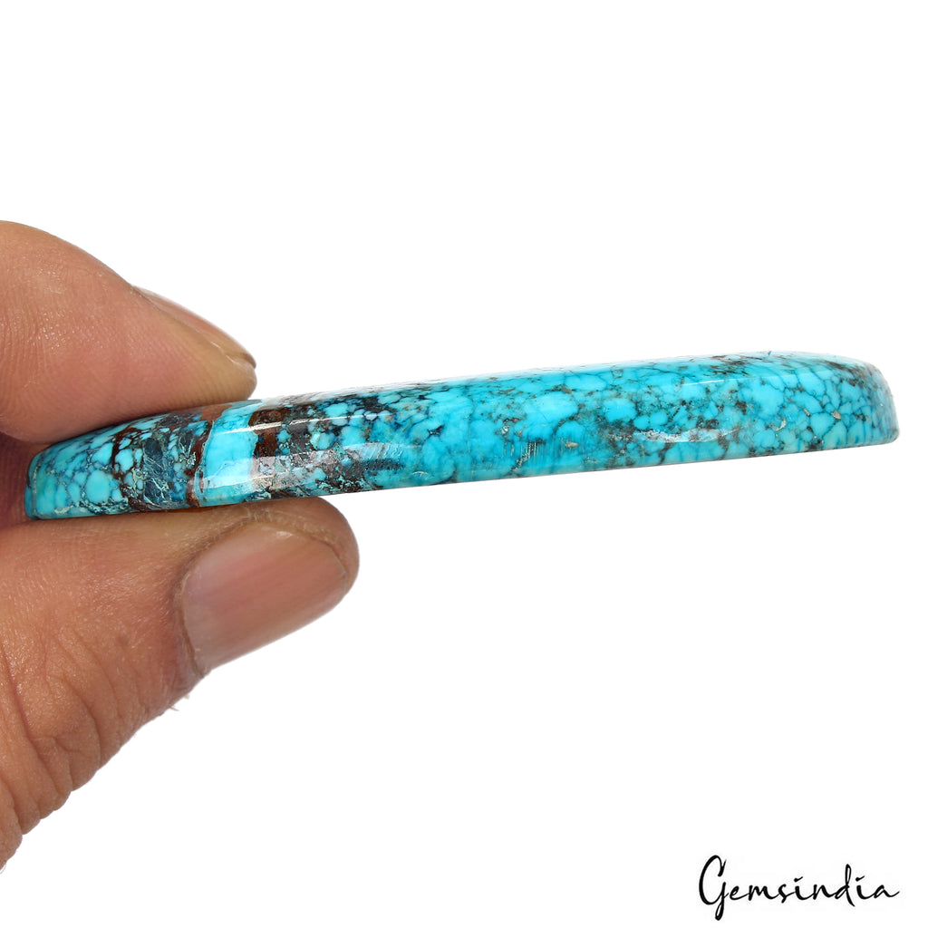 Turquoise Cabochon, Blue — 71 x 41 x 8 mm, 255.15 Ct