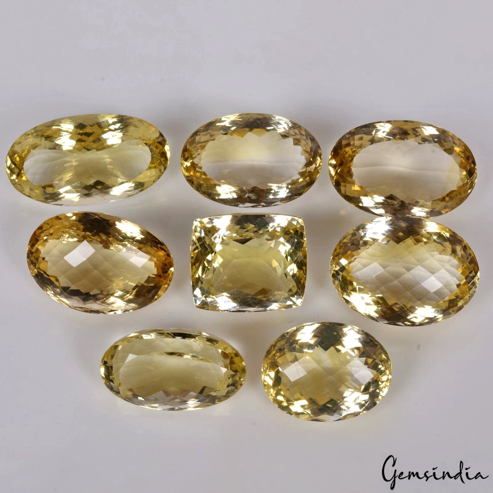 310 Ct Citrine Yellow Golden Mix Shape & Cut Genuine Loose Gemstones Natural 8Pc