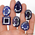 Blue Sapphire Lot, Loose Gemstone, Color Enhanced — 6 Pieces, 22mm to 33mm, 330 Ct