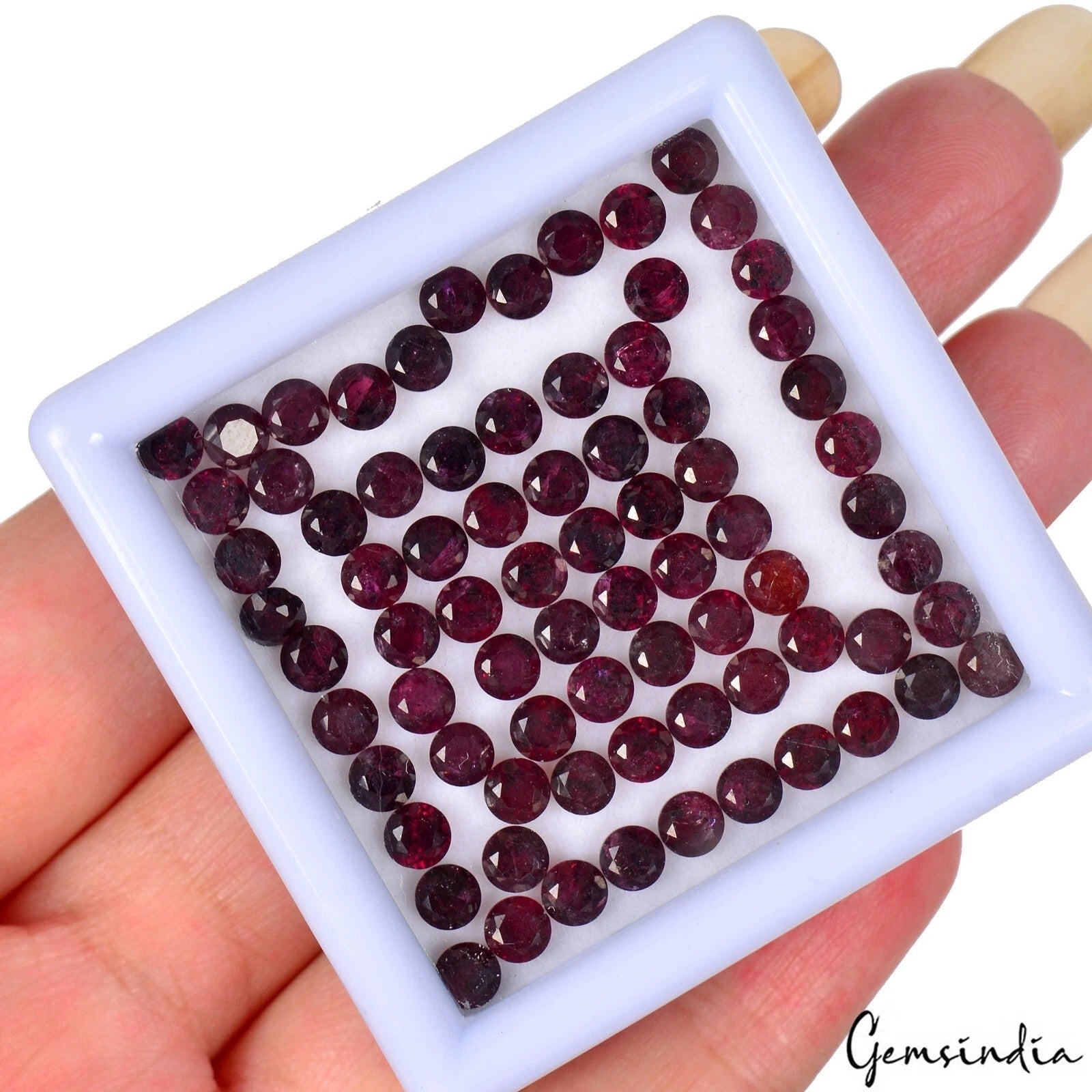 30 Cts/76 Pcs Natural Mozambique Rhodolite Garnet Calibrated 4mm Each Round Gems