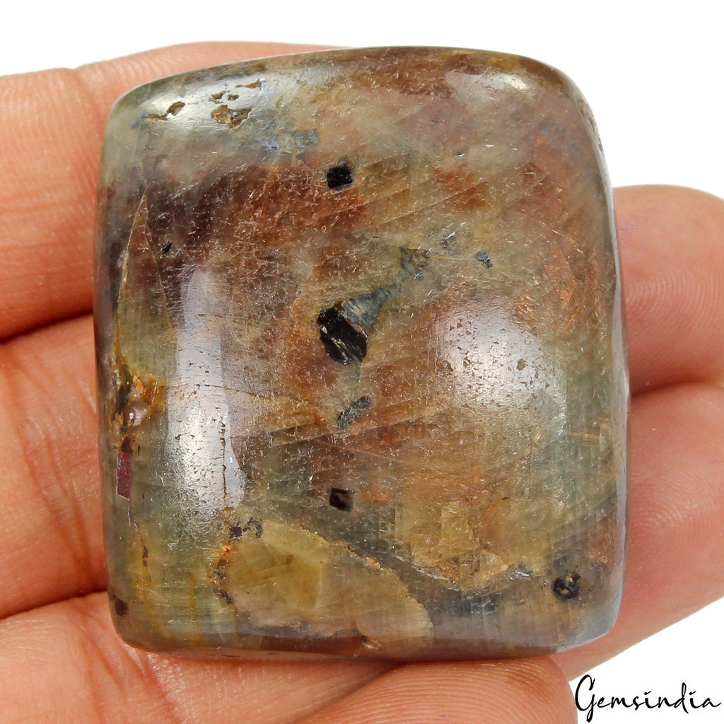 300 Ct Natural Golden Brown Sapphire Untreated Loose Cushion Cabochon Gemstone